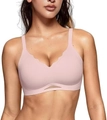 Soutien-gorge rose sans coutures ni armatures avec bords festonnés et maille respirante - Rose
