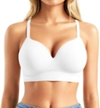 Sujetador de camiseta sin costuras ni aros en color blanco con tirantes finos y soporte - M / Blanco