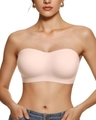 Sujetador bandeau sin costuras ni tirantes en color piel con tejido suave - L / Color Piel