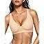 Damen Nahtloser V-Ausschnitt BH in Nude Beige mit breiten Komfortträgern - 3XL / Hautfarbe