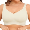 Sujetador sin costuras color beige con tirantes anchos para mayor sujeción - 2XL / Beige