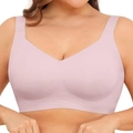 Sujetador sin costuras efecto gelatina en color violeta pastel con tirantes anchos - L / Rosa