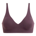 Seamless V-neck deep purple wire-free bra with thin adjustable straps for comfort - Brown