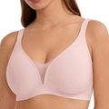 Seamless light pink nursing bra with wide straps and breathable V-mesh detail - 3XL / Pink