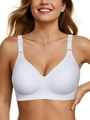 Women's seamless full cup bra in white with wide adjustable straps and smooth fabric - 4X-Large / White