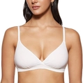 Women's minimalist white triangle bralette with thin straps and wire-free support - XS / Coconut White