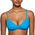 Women's bright blue seamless triangle bralette with smooth fabric and thin straps - XS / Madagascar Blue