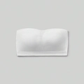 Sujetador bandeau blanco sin tirantes para niñas en algodón de alta elasticidad - 10 Años / Blanco
