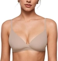 Bralette a triangolo senza cuciture da donna color caffè con scollo a V e spalline - Grigio Rosa