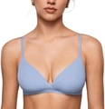 Reggiseno a triangolo celeste senza ferretto con spalline sottili e tessuto liscio - Blu chiaro di luna