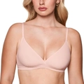 Reggiseno a triangolo rosa chiaro senza ferretto con spalline sottili e scollo a V senza cuciture - Rosa Delicato