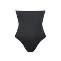 String gainant sans couture noir à taille haute pour le contrôle du ventre et sculptant - S/M / Noir