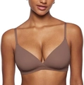 Reggiseno a triangolo senza ferretto da donna color marrone cioccolato in tessuto liscio - Viola Marrone