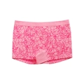 Pantaloncini intimi senza cuciture rosa con motivo floreale ed elastico in vita - S / Rosa Rosso