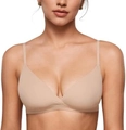 Reggiseno a triangolo senza cuciture né ferretto color carne con spalline sottili - Beige Grano