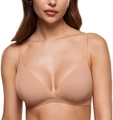 Reggiseno a triangolo senza cuciture color nudo con scollo a V e spalline regolabili - Caffè alla Crema
