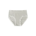Bragas sin costuras de talle medio para mujer en gris claro con encaje y textura - S / Gris
