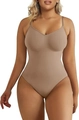 Body sculptant marron sans couture pour femme avec contrôle du ventre et tissu extensible - 3XL / Sienna String