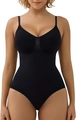 Body sculptant noir sans couture avec col en V et bretelles pour un ventre plat - 3XL / Culotte Noire