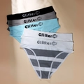 Pack of 5 seamless sports panties in black, grey, blue, white, and striped designs - S / Striped Gray/White/Black/Blue Set