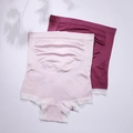 Pack de 2 bragas de maternidad de talle alto con soporte abdominal y encaje en rosa y burdeos - S / Rosa Y Magenta Oscuro