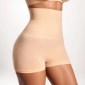 Guaina modellante a vita alta color nudo senza cuciture con controllo pancia e push up - XS / Albicocca