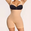 Damen Body Shaper Body in Beige mit hoher Taille und verstärktem Bauch-weg-Effekt - 1XL / Aprikose