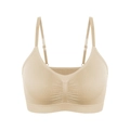 Nahtloser Plus-Size Sport-BH mit verstellbaren Trägern und Raffung in Nude-Farbe - S / Aprikose