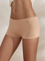 Beige geribbelde naadloze damesboxershorts van ademende elastische stretchstof - S / Mocha Bruin