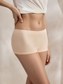 Shorty sans couture beige côtelé pour femme avec taille basse sport confortable - Peau claire
