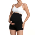 Pantalones cortos premamá negros sin costuras de cintura alta para soporte - S / Negro