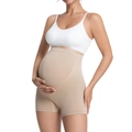 Pantalones cortos premamá sin costuras de talle alto en color piel para apoyo - S / Albaricoque