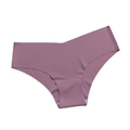 Detail view of seamless dark lilac underwear with soft inner cotton crotch lining - Purple