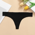 String sans couture en soie glacée noire pour femme avec motif léopard et tissu respirant - M / Noir