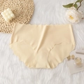 Beige seamless women's panties with scalloped edges and breathable quick-dry fabric - S / Light Skin