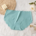 Mint green seamless panties with scalloped edges on a cozy textured carpet background - S / Sky Blue