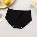 Bragas negras sin costuras de punto acanalado para mujer con forro de algodón puro - XS / Negro