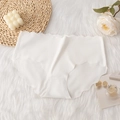 White seamless high-waist women's underwear with wavy edges and breathable fabric - S / White