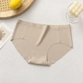 Ropa interior beige sin costuras de seda de hielo acanalada con refuerzo de algodón mujer - XS / Color Piel