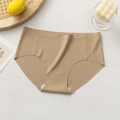 Ropa interior acanalada sin costuras para mujer en color carne con bordes cortados a láser - XS / Caqui