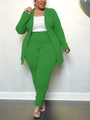 Ensemble 3 pièces grande taille vert éclatant avec long cardigan et legging haute taille - Vert
