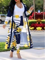 Ensemble 3 pièces pour femme avec cardigan, débardeur et legging à rayures fleuries - 1XL / Style Floral Rayé (TB5729混合色3)