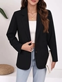 Eleganter taillierter Damen-Blazer in Schwarz mit Reverskragen und Einknopf-Verschluss - S / Schwarz