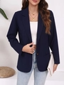Damen-Blazer in Dunkelblau, schmale Passform mit Reverskragen und Einzelknopf - S / Marineblau