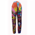 Women's 3D print hippie style wide-leg casual pants with psychedelic art patterns - S / Rainbow