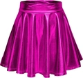 Dettaglio della gonna a pieghe fucsia a vita alta con finitura metallizzata - S / Rosa Rossa