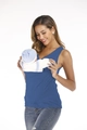 Sleeveless kangaroo care shirt in deep blue with integrated baby support pocket - 3XL / Tops / Dark Blue