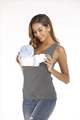 Camiseta gris sin mangas con bolsillo funcional delantero para llevar al bebé cómodamente - S / Gris (Mujeres)