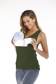 Detalle de camiseta portabebés verde oscuro sin mangas con un gran bolsillo de canguro - S / Verde Militar (Mujeres)