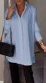 Detail of light blue oversized shirt showing collar, button placket and sleeve cuffs - S / Light Blue